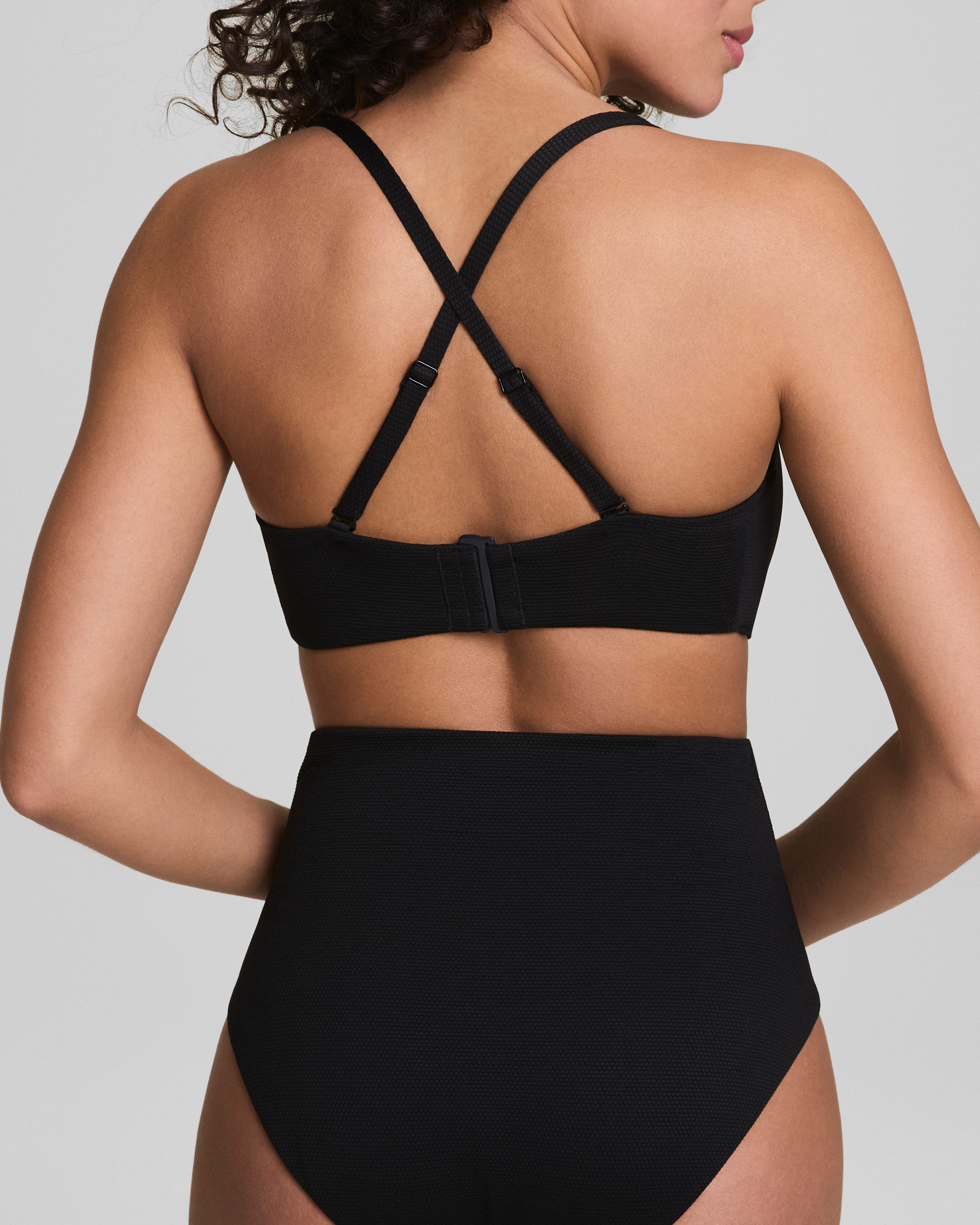 SPANXshape™ Swim Convertible Pique Bandeau Bikini Top | Very Black