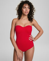 SPANXshape™ Swim Convertible Pique Bandeau One-Piece | Spanx Red