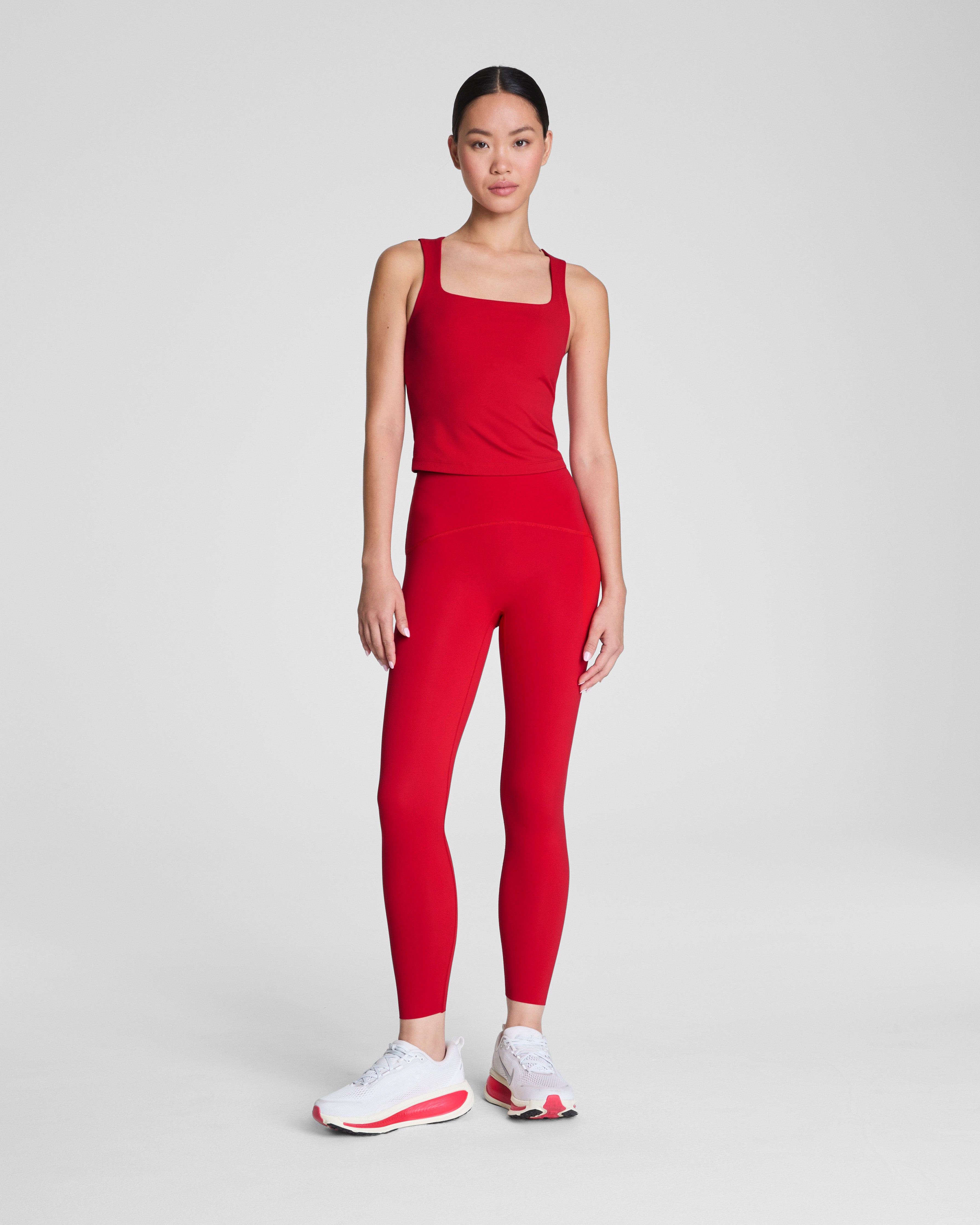 SPANX® Get Moving Square Neck Shelf Tank | Spanx Red