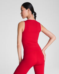 SPANX® Get Moving Square Neck Shelf Tank | Spanx Red