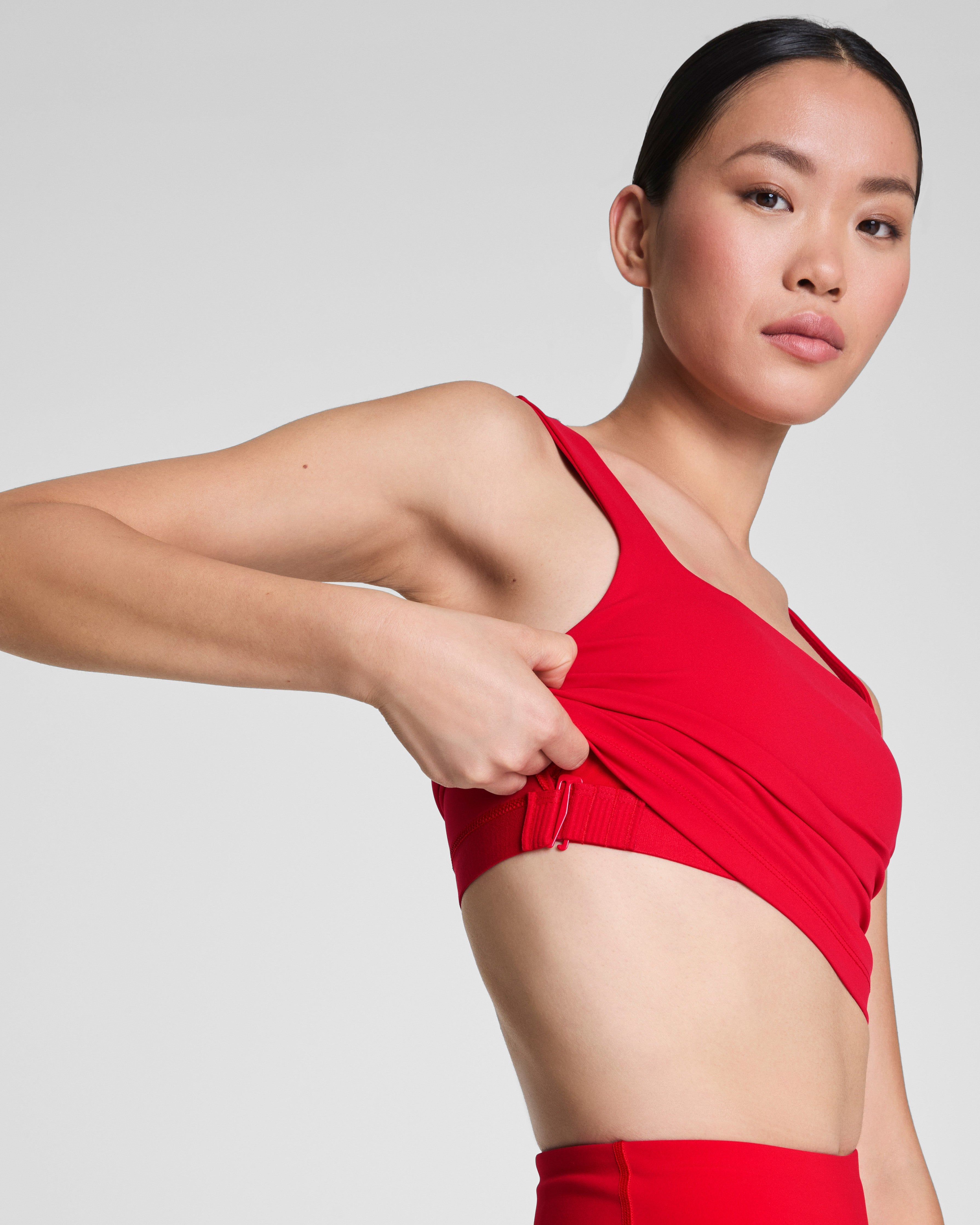 SPANX® Get Moving Square Neck Shelf Tank | Spanx Red