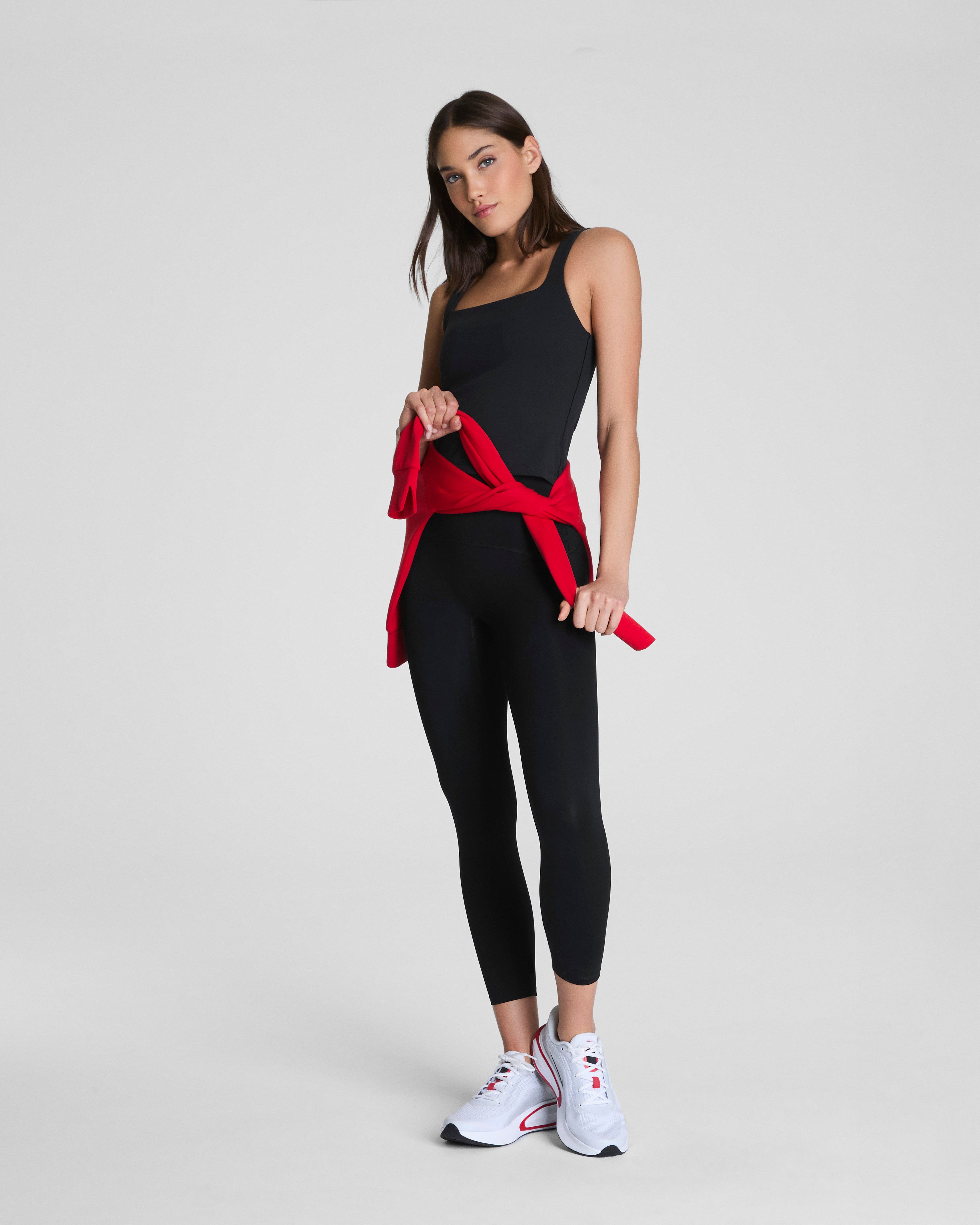 SPANX® Get Moving Square Neck Shelf Tank | Very Black