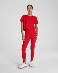 SPANX® Outpace Cropped Tee | Spanx Red