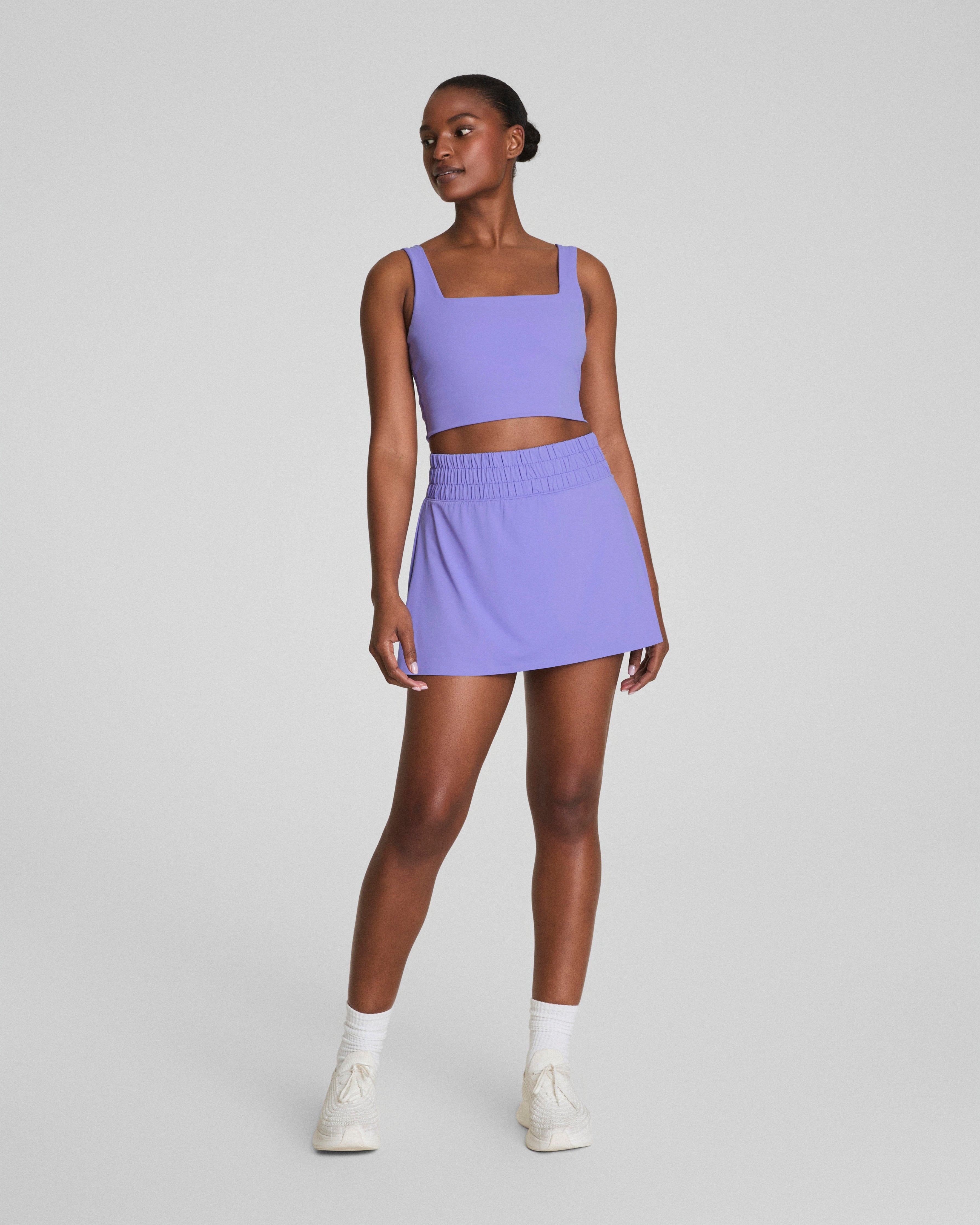 SPANX® Get Moving Cropped Square Neck Shelf Tank | Amethyst