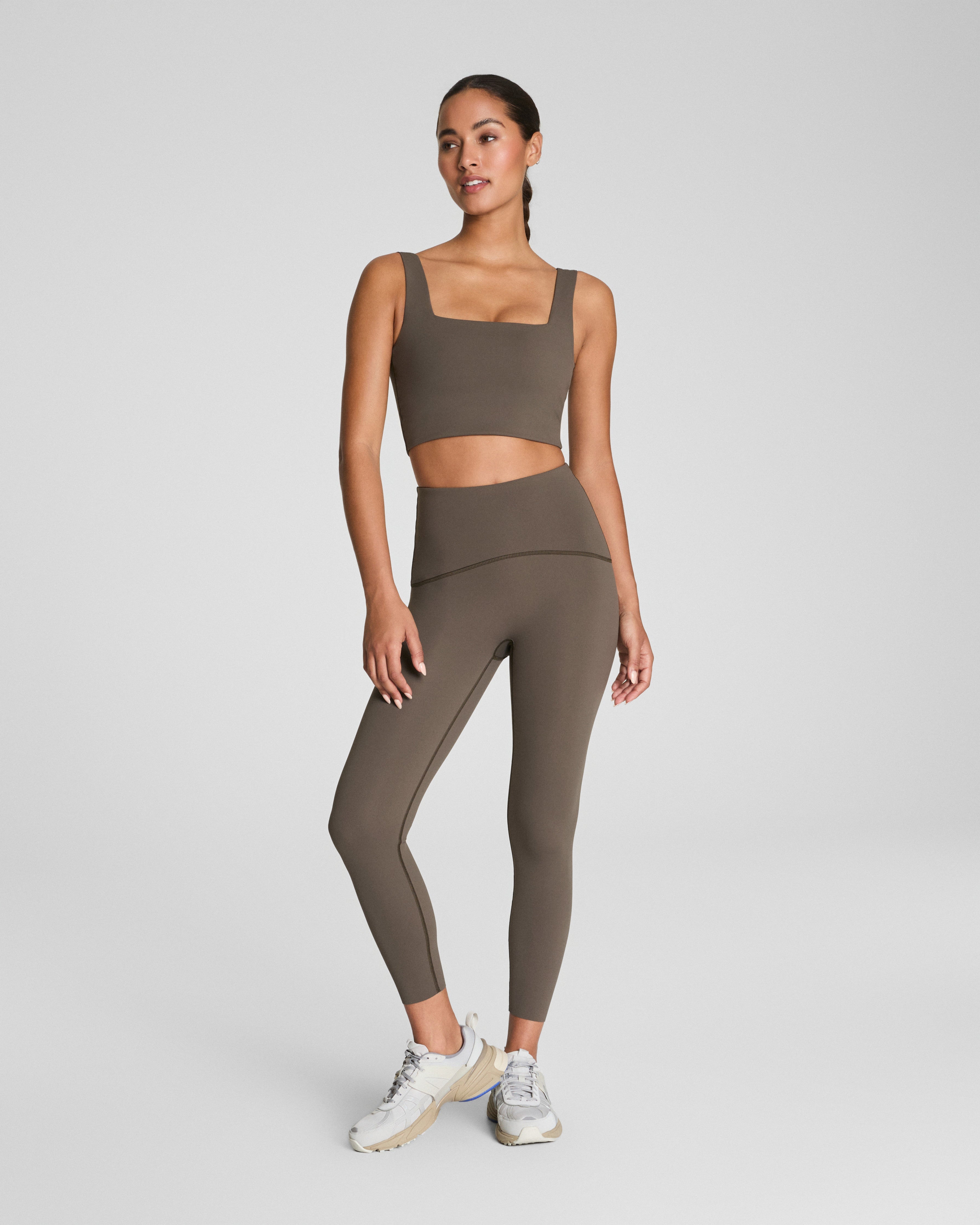 SPANX® Get Moving Cropped Square Neck Shelf Tank | Mineral