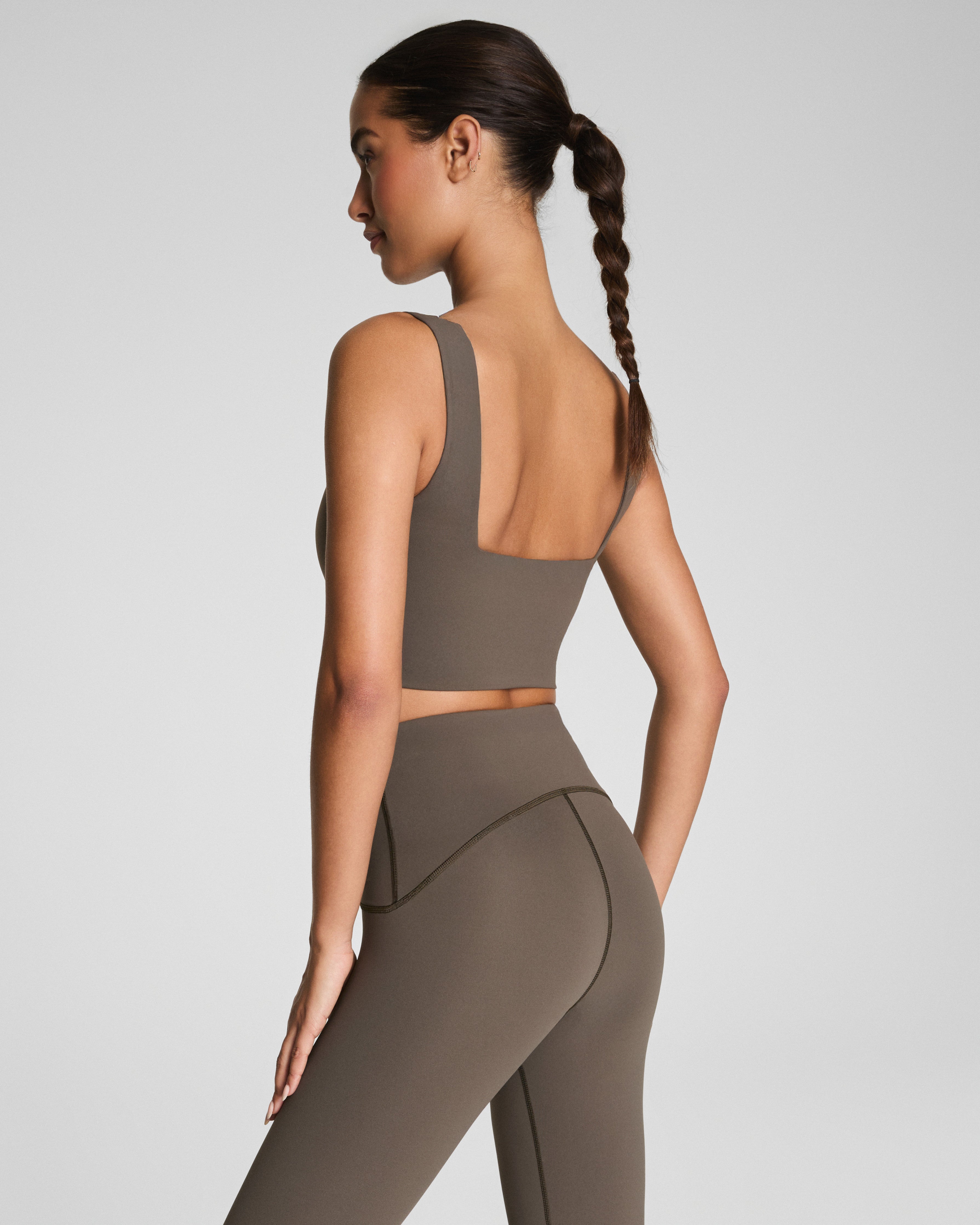 SPANX® Get Moving Cropped Square Neck Shelf Tank | Mineral