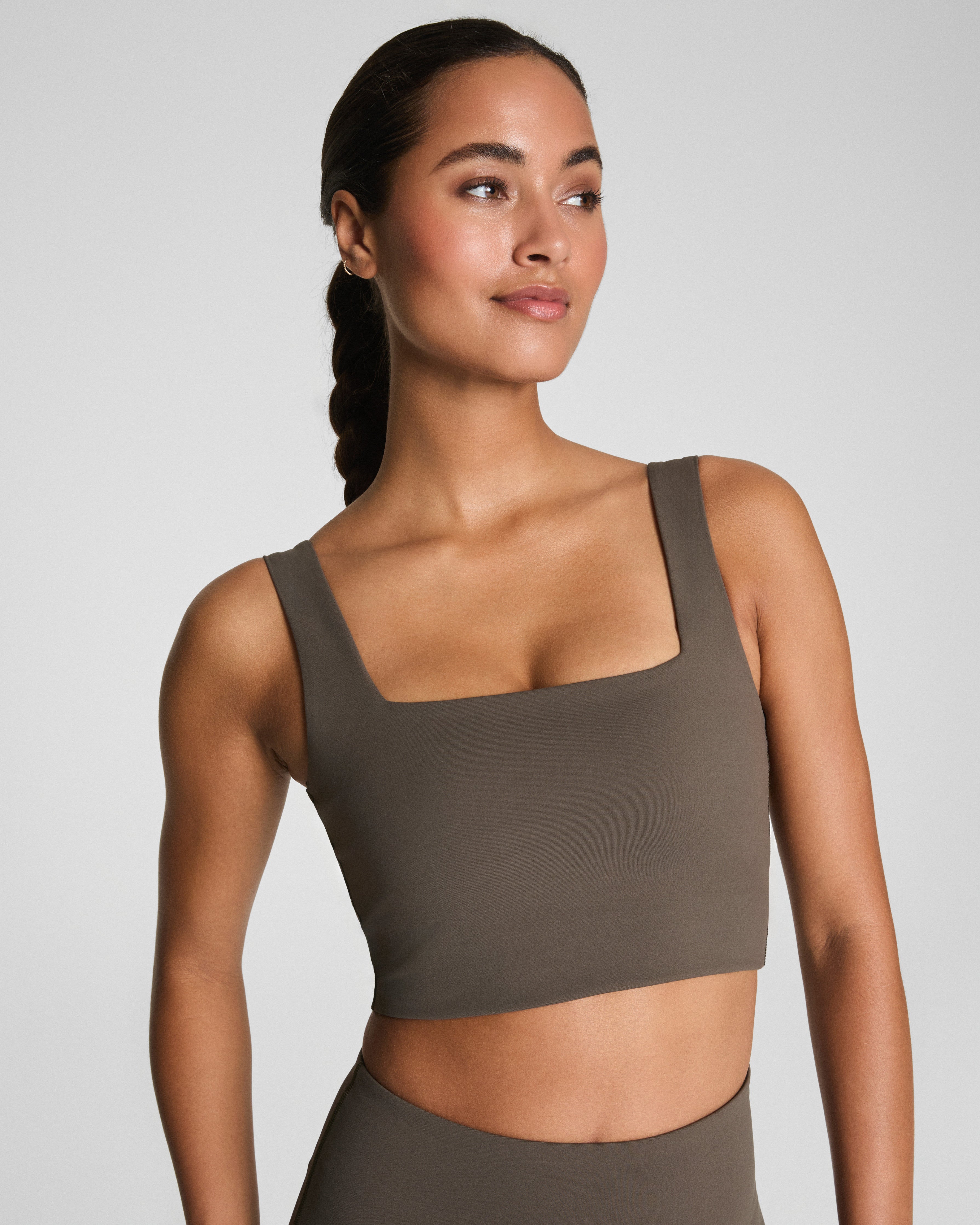 SPANX® Get Moving Cropped Square Neck Shelf Tank | Mineral