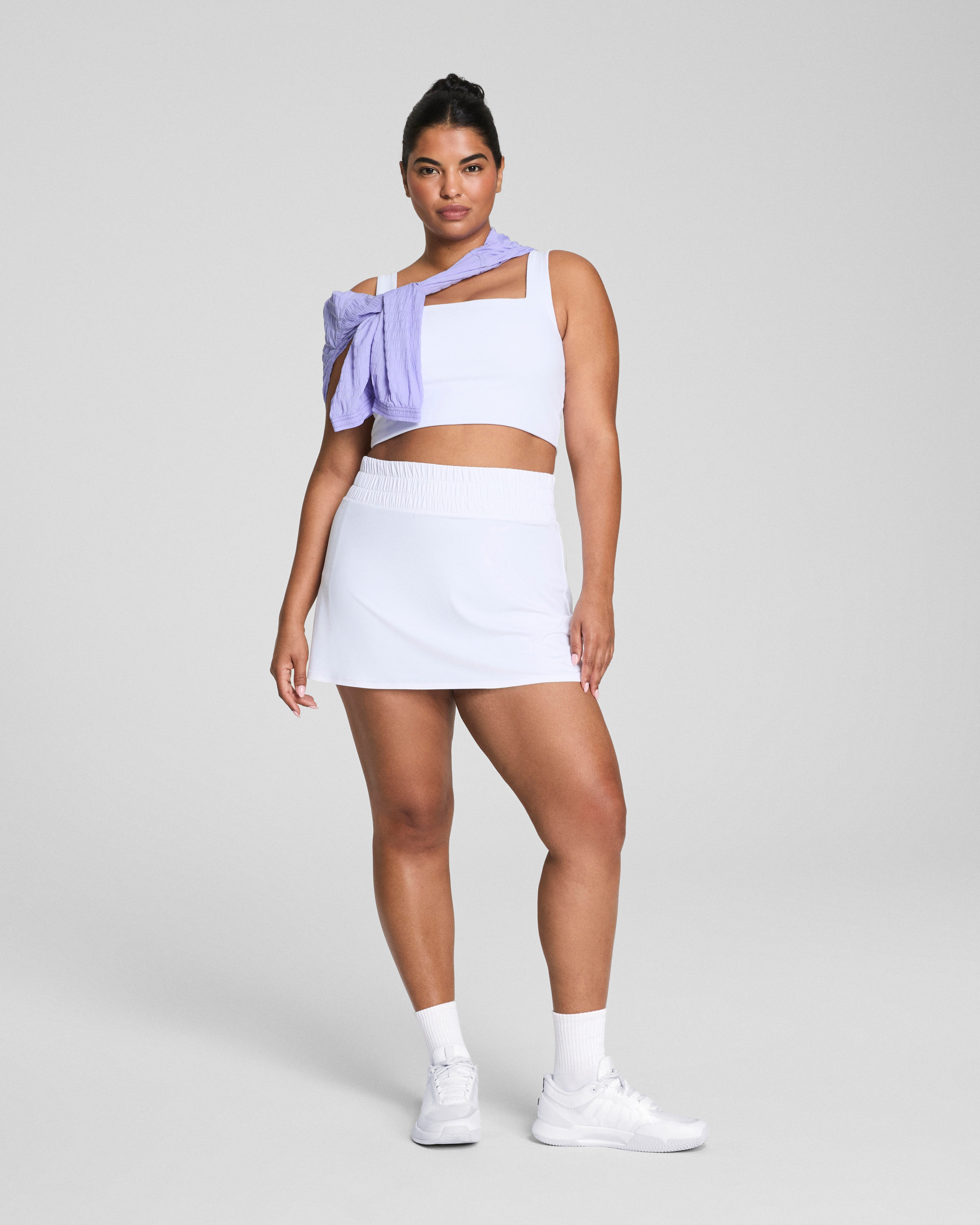 SPANX® Get Moving Cropped Square Neck Shelf Tank | Vivid White