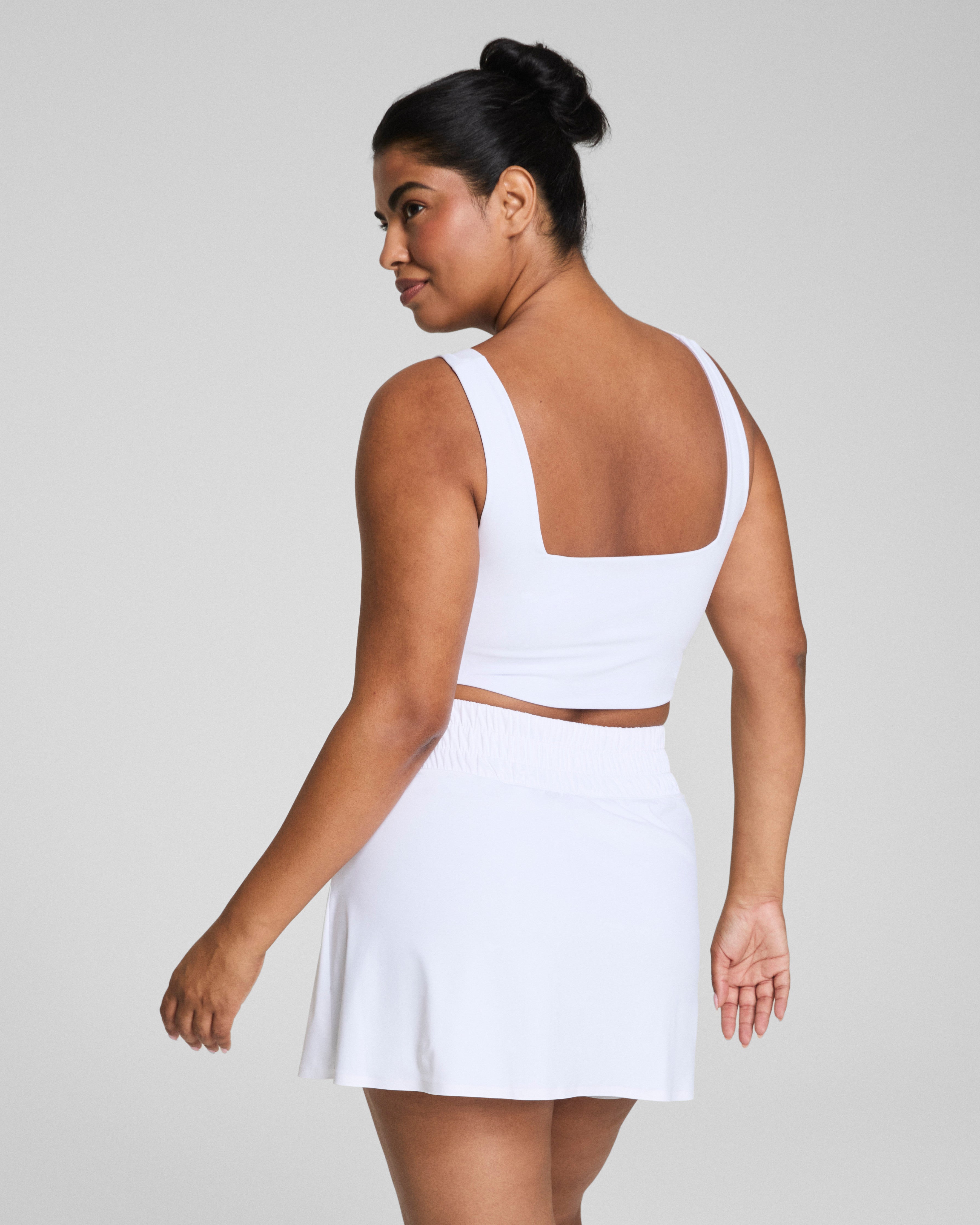 SPANX® Get Moving Cropped Square Neck Shelf Tank | Vivid White