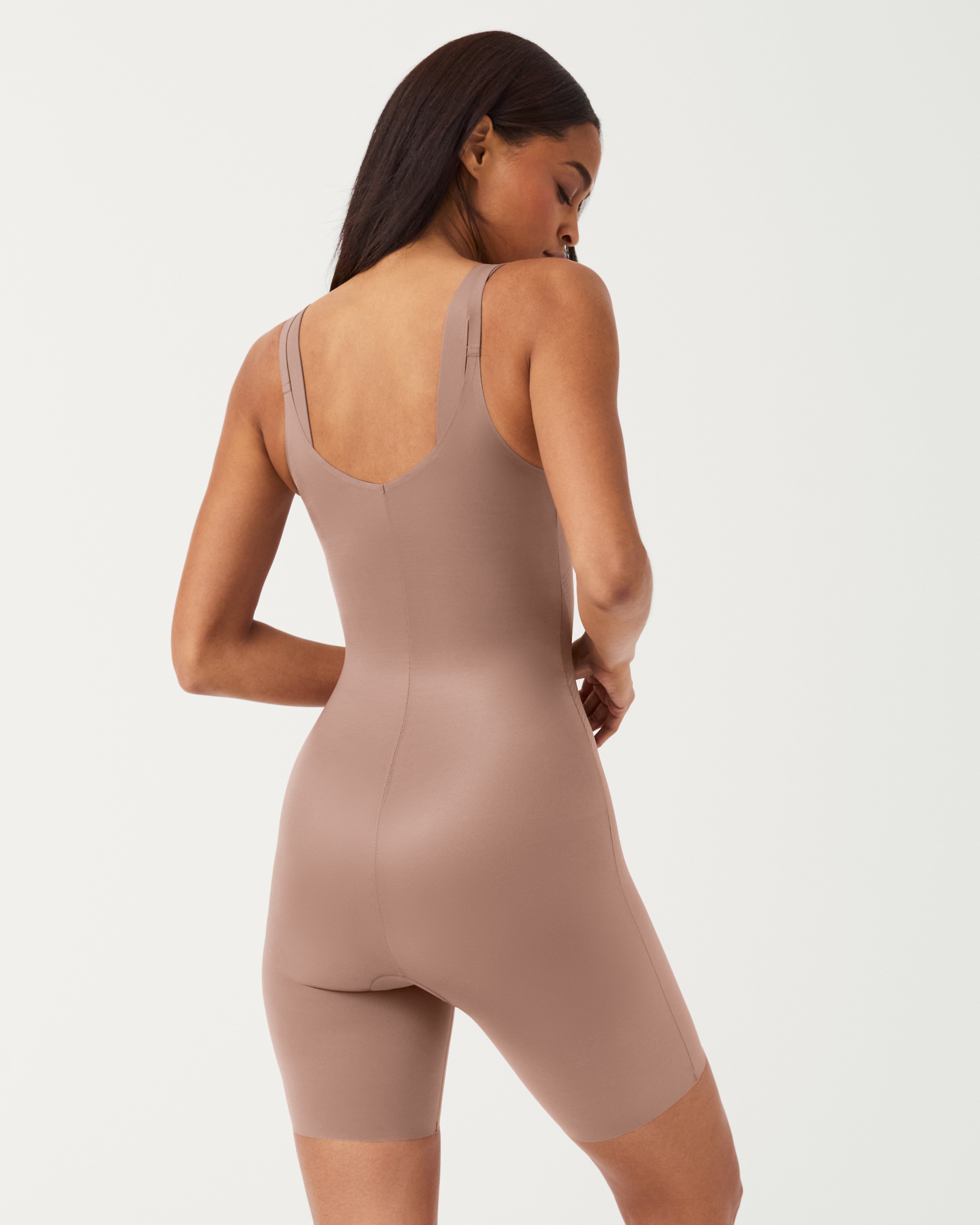 SPANXshape™ Invisible Open-Bust Mid-Thigh Bodysuit | Cafe Au Lait