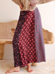 Valentina Maxi Skirt - Prairie Ditsy Maroon