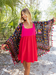 Tricia Mini Dress - Red Cotton Gauze