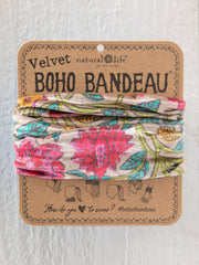 Velvet Boho Bandeau® Headband - Multicolored Lush Zinnias