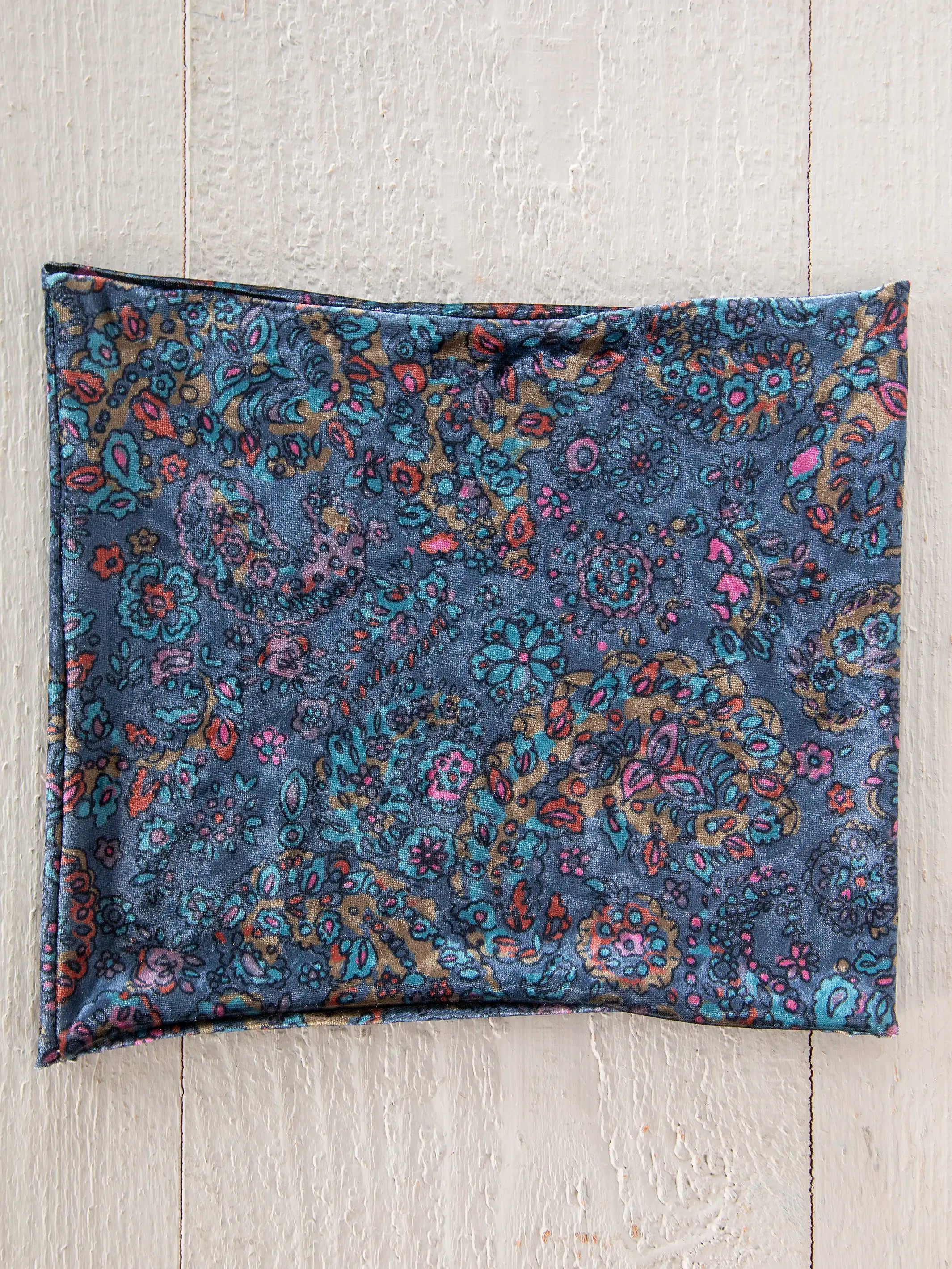 Velvet Boho Bandeau® Headband - Retro Paisley Navy