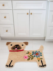 Tufted Cotton Bath Mat - Tan Dog