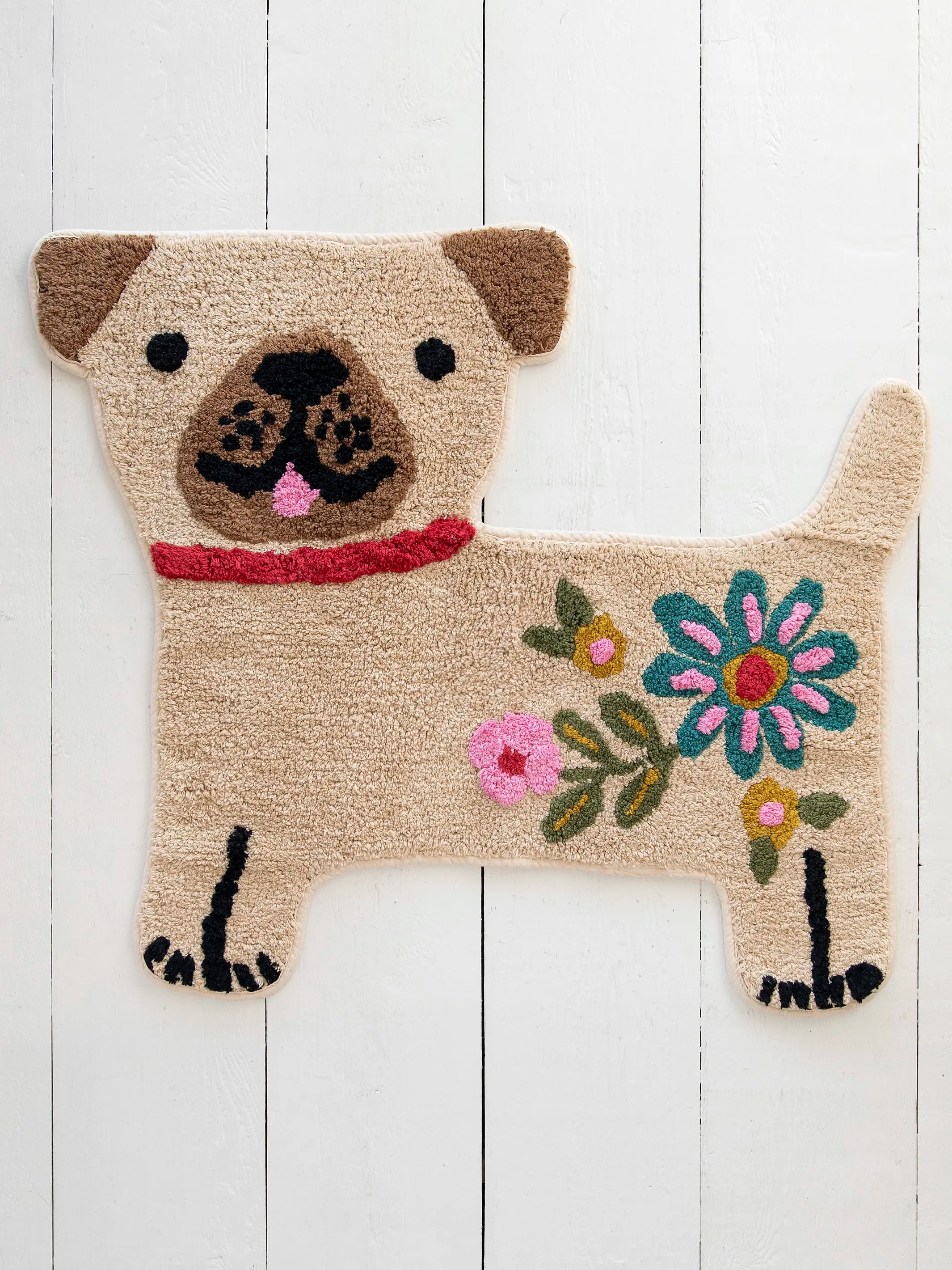 Tufted Cotton Bath Mat - Tan Dog
