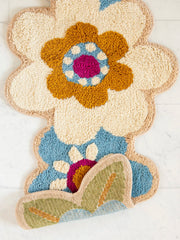 Tufted Runner Bath Mat - Cream Flower