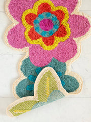 Tufted Runner Bath Mat - Pink Flower
