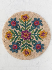 Tufted Cotton Bath Mat - Taupe Flower