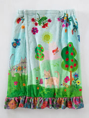 Towel Wrap - Light Blue Cat