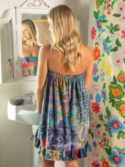 Towel Wrap - Blue Patchwork