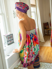 Towel Wrap - Teal Flowers