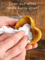 Wooden Heart Surprise Candle - Folk Flower