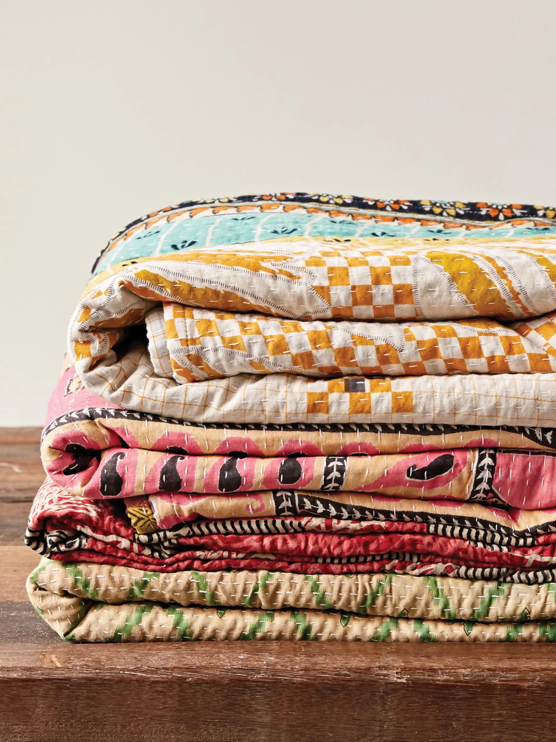 Vintage Kantha Blanket Quilt