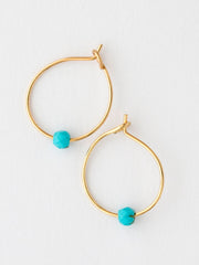 Tiny Hoop Earrings - Turquoise