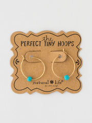 Tiny Hoop Earrings - Turquoise