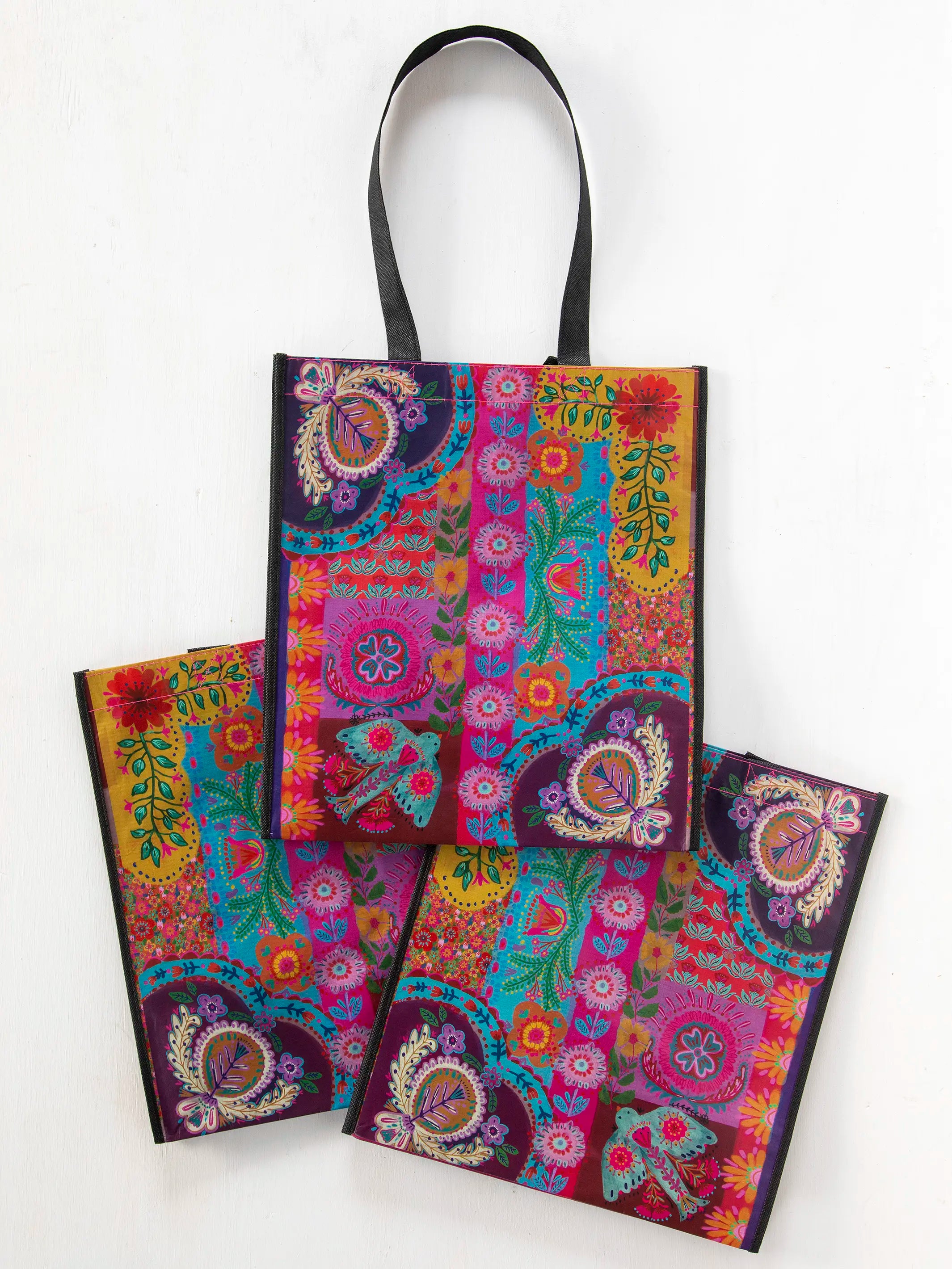 XL Happy Bag, Set of 3 - Rainbow Patchwork