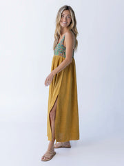 Tricia Maxi Dress - Mustard Gauze