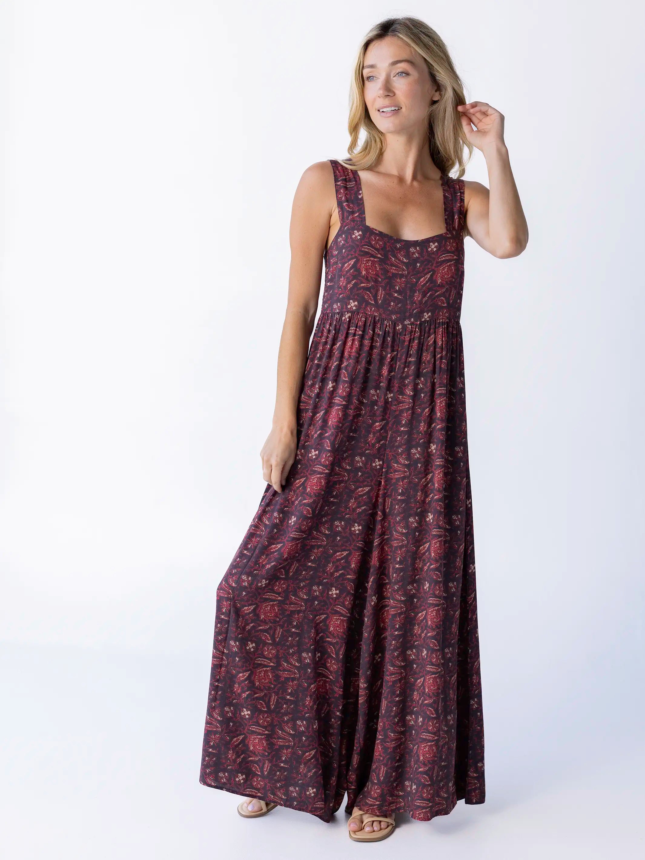 Tricia Jumpsuit - Brown Rust Floral