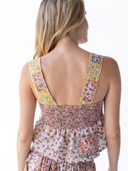 Tricia Embroidered Cotton Top - Meadow Patches