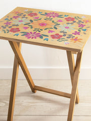 Wooden TV Tray Table - Mustard Folk Flower