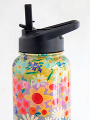 XL Stainless Steel Water Bottle - Wildflower Border