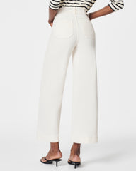 SPANXshape™ Original EveryWear Cropped Wide Leg Jeans with Patch Pockets | Ecru