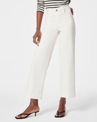 SPANXshape™ Original EveryWear Cropped Wide Leg Jeans with Patch Pockets | Ecru
