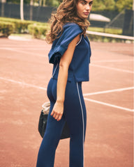 SPANX AirEssentials® Pique Flare Pant | Timeless Navy