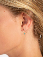 Tiny Hoop Earrings - Turquoise